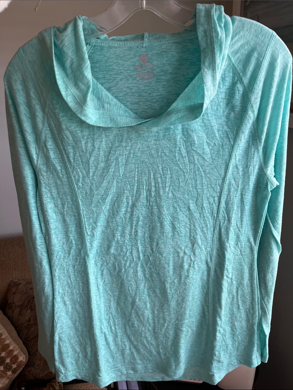Old Navy Mint Aqua Hooded Long-Sleeve Top